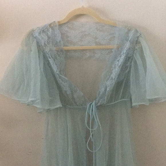 Vintage Other - Vintage Baby Blue Sheer Dressing Gown